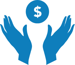 hands raising dollar symbol